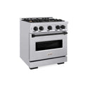 ZLINE Autograph Edition 30 in. 4.2 cu. ft. Classic Gas Range with 4 Burner Cooktop and Convection Gas Oven in Stainless Steel and Matte Black Accents, Open Box-Good Condition