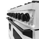ZLINE Autograph Edition 48 in. 6.7 cu. ft. Classic Double Oven Gas Range with 8 Burner Cooktop in Stainless Steel and Matte Black Accents, Open Box-Good Condition