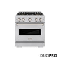 ZLINE 30 in. 4.2 cu. ft. Classic Dual Fuel Range with 4 Burner DuoPro™ Cooktop and Electric Convection Oven in Stainless Steel (PCDR30)