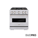 ZLINE 30 in. 4.2 cu. ft. Classic Dual Fuel Range with 4 Burner DuoPro™ Cooktop and Electric Convection Oven in Stainless Steel, Open Box-Good Condition