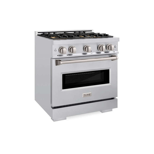 ZLINE 30 in. 4.2 cu. ft. Classic Dual Fuel Range with 4 Burner DuoPro™ Cooktop and Electric Convection Oven in Stainless Steel, Open Box-Good Condition