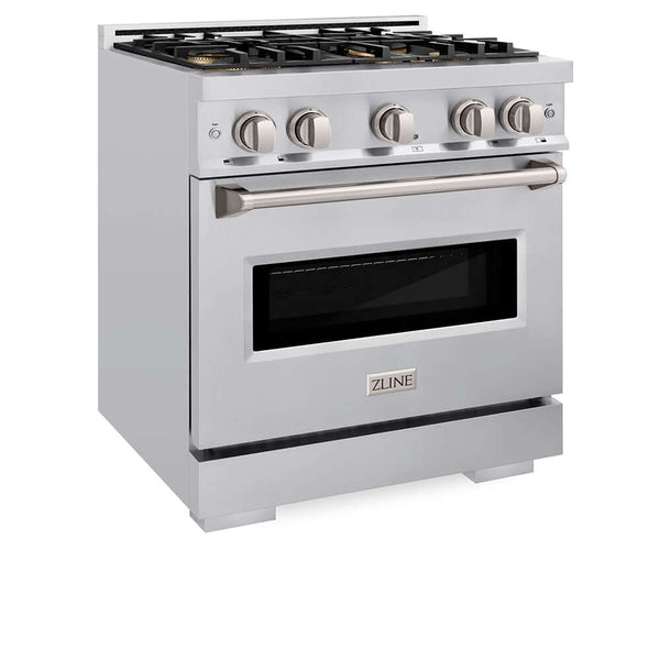 ZLINE 30 in. 4.2 cu. ft. Classic Dual Fuel Range with 4 Burner DuoPro™ Cooktop and Electric Convection Oven in Stainless Steel, Open Box-Good Condition