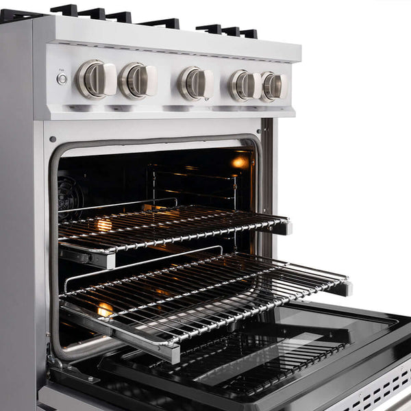 ZLINE 30 in. 4.2 cu. ft. Classic Dual Fuel Range with 4 Burner DuoPro™ Cooktop and Electric Convection Oven in Stainless Steel, Open Box-Good Condition