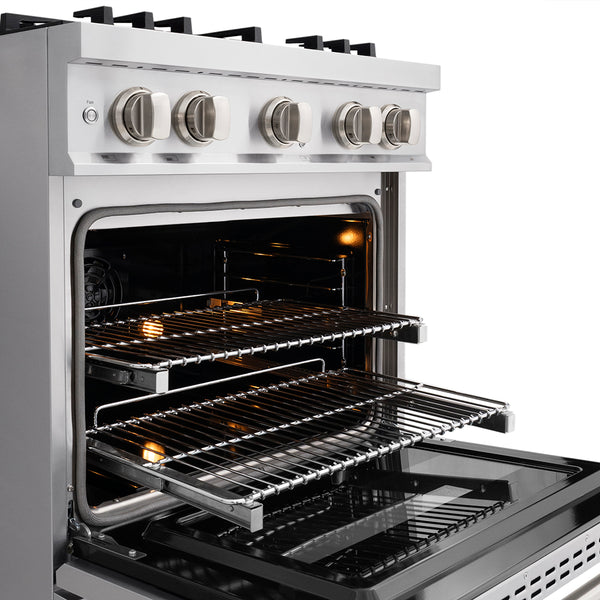ZLINE 30 in. 4.2 cu. ft. Classic Dual Fuel Range with 4 Burner DuoPro™ Cooktop and Electric Convection Oven in Stainless Steel (PCDR30)