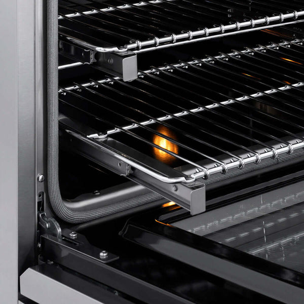 ZLINE 30 in. 4.2 cu. ft. Classic Dual Fuel Range with 4 Burner DuoPro™ Cooktop and Electric Convection Oven in Stainless Steel, Open Box-Good Condition