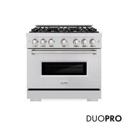 ZLINE 36 in. 5.2 cu. ft. Classic Dual Fuel Range with 6 Burner DuoPro™ Cooktop and Electric Convection Oven in Stainless Steel (PCDR36)