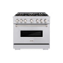 ZLINE 36 in. 5.2 cu. ft. Classic Dual Fuel Range with 6 Burner DuoPro™ Cooktop and Electric Convection Oven in Stainless Steel, Open Box-Good Condition