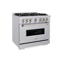 ZLINE 36 in. 5.2 cu. ft. Classic Dual Fuel Range with 6 Burner DuoPro™ Cooktop and Electric Convection Oven in Stainless Steel, Open Box-Good Condition