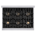 ZLINE 36 in. 5.2 cu. ft. Classic Dual Fuel Range with 6 Burner DuoPro™ Cooktop and Electric Convection Oven in Stainless Steel, Open Box-Good Condition