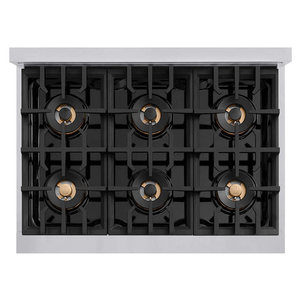 ZLINE 36 in. 5.2 cu. ft. Classic Dual Fuel Range with 6 Burner DuoPro™ Cooktop and Electric Convection Oven in Stainless Steel, Open Box-Good Condition
