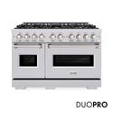 ZLINE 48 in. 6.7 cu. ft. Classic Dual Fuel Range with 8 Burner DuoPro™ Cooktop and Dual Ovens in Stainless Steel, Open Box-Good Condition