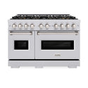 ZLINE 48 in. 6.7 cu. ft. Classic Dual Fuel Range with 8 Burner DuoPro™ Cooktop and Dual Ovens in Stainless Steel, Open Box-Good Condition