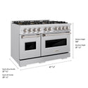 ZLINE 48 in. 6.7 cu. ft. Classic Dual Fuel Range with 8 Burner DuoPro™ Cooktop and Dual Ovens in Stainless Steel (PCDR48)