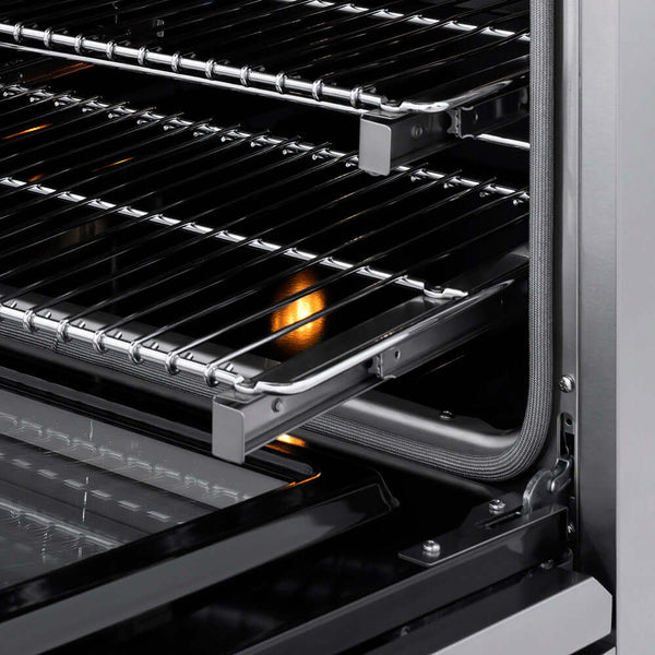 ZLINE 48 in. 6.7 cu. ft. Classic Dual Fuel Range with 8 Burner DuoPro™ Cooktop and Dual Ovens in Stainless Steel, Open Box-Good Condition