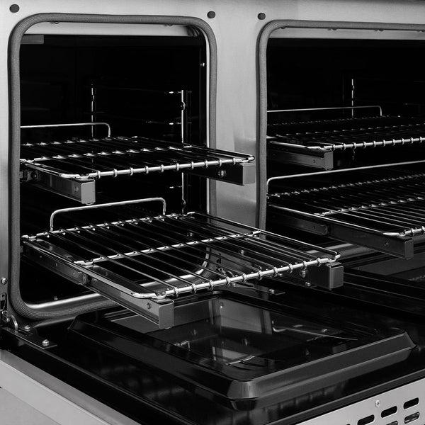 ZLINE Autograph Edition 48 in. 6.7 cu. ft. Classic Dual Fuel Range with 8 Burner DuoPro™ Cooktop and Dual Ovens in Stainless Steel and Champagne Bronze Accents, Open Box-Good Condition