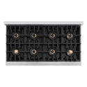ZLINE Autograph Edition 48 in. 6.7 cu. ft. Classic Dual Fuel Range with 8 Burner DuoPro™ Cooktop and Dual Ovens with White Matte Doors and Champagne Bronze Accents, Open Box-Good Condition
