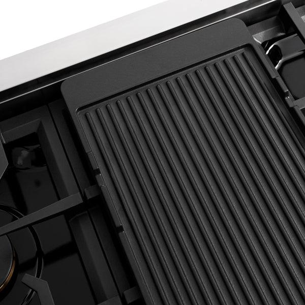 ZLINE 48 in. Classic Gas Rangetop with 8 Brass Burners and Porcelain Cooktop in Stainless Steel (RT-BR-48)