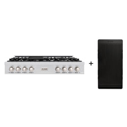 ZLINE 48 in. Classic Gas Rangetop with 8 Burners and Porcelain Cooktop in Stainless Steel with Griddle (RT-GR-48)