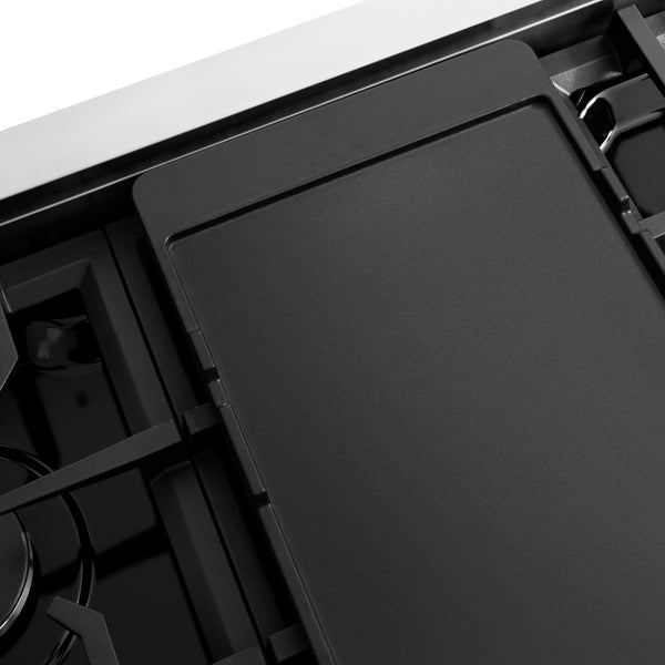 ZLINE 48 in. Classic Gas Rangetop with 8 Burners and Porcelain Cooktop in Stainless Steel with Griddle (RT-GR-48)