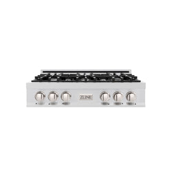 ZLINE 36 in. Classic Gas Rangetop with 6 Burners and Porcelain Cooktop in Stainless Steel (RT36)