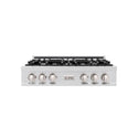 ZLINE 36 in. Classic Gas Rangetop with 6 Burners and Porcelain Cooktop in Stainless Steel, Open Box-Good Condition