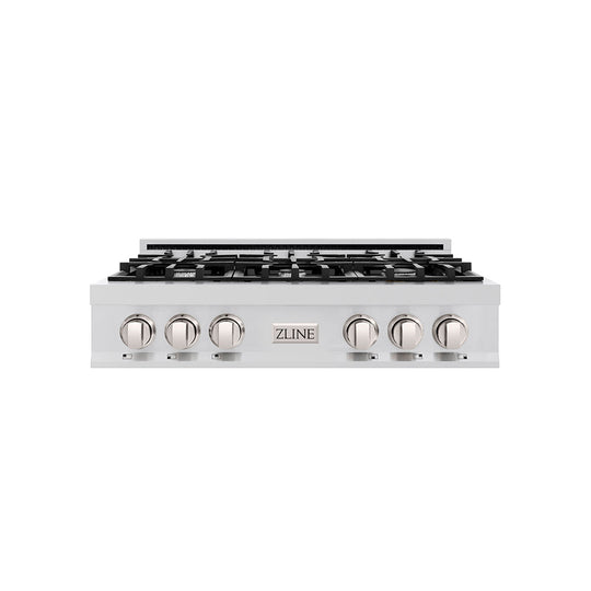 ZLINE 36 in. Classic Gas Rangetop with 6 Burners and Porcelain Cooktop in Stainless Steel, Open Box-Good Condition