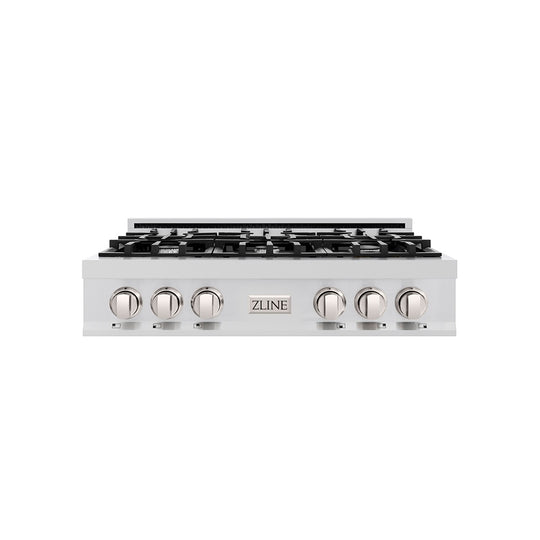 ZLINE 36 in. Classic Gas Rangetop with 6 Burners and Porcelain Cooktop in Stainless Steel, Open Box-Great Condition