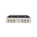 ZLINE Autograph Edition 36 in. Legacy Gas Rangetop with 6 Burners and Porcelain Cooktop in Stainless Steel with Champagne Bronze Accents, Open Box-Good Condition