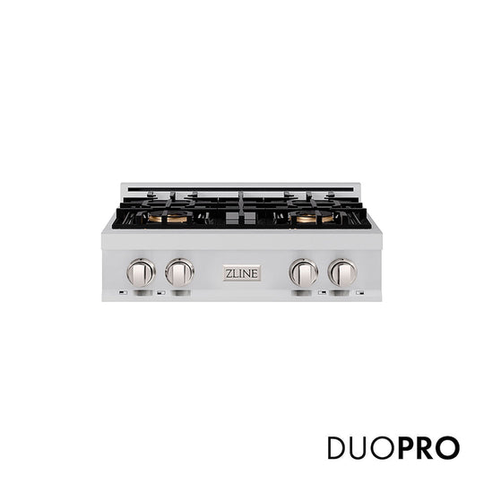 ZLINE 30 in. Classic Gas Rangetop with 4 Burner DuoPro™ Cooktop in Stainless Steel, Open Box-Good Condition