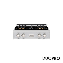 ZLINE 30 in. Classic Gas Rangetop with 4 Burner DuoPro™ Cooktop in Stainless Steel, Open Box-Great Condition
