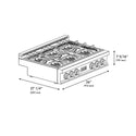 ZLINE Autograph Edition 36 in. Classic Gas Rangetop with 6 Burner DuoPro™ Cooktop in Stainless Steel and Matte Black Accents (PCRTZ-36-MB)