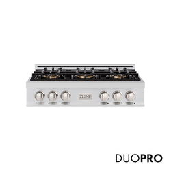 ZLINE 36 in. Classic Gas Rangetop with 6 Burner DuoPro™ Cooktop in Stainless Steel, Open Box-Great Condition