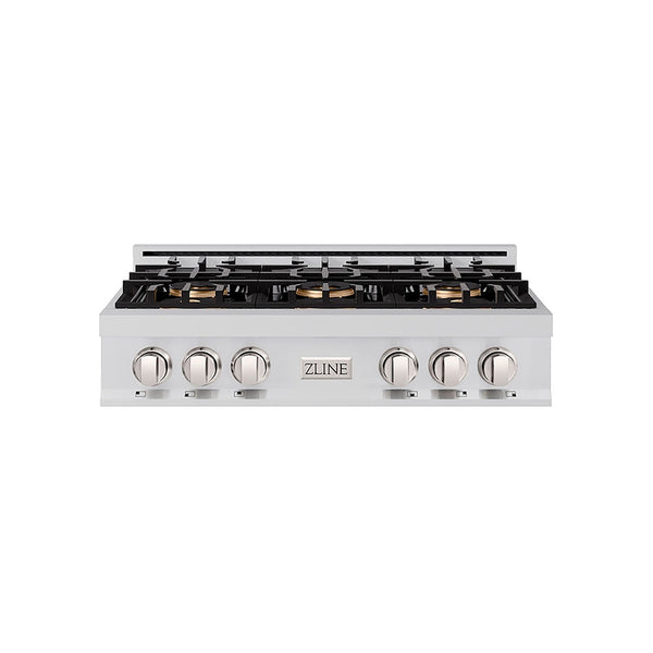 ZLINE 36 in. Classic Gas Rangetop with 6 Burner DuoPro™ Cooktop in Stainless Steel, Open Box-Good Condition