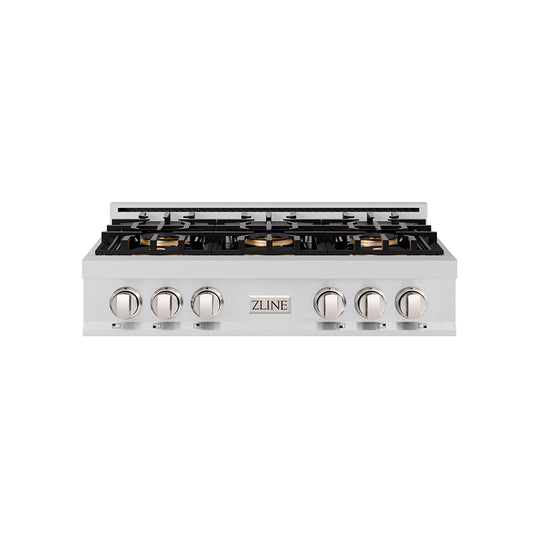ZLINE 36 in. Classic Gas Rangetop with 6 Burner DuoPro™ Cooktop in Stainless Steel (PCRT36)