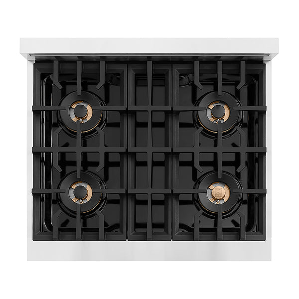 ZLINE Autograph Edition 30 in. Classic Gas Rangetop with 4 Burner DuoPro™ Cooktop in Stainless Steel and Matte Black Accents, Open Box-Great Condition