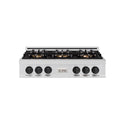 ZLINE Autograph Edition 36 in. Classic Gas Rangetop with 6 Burner DuoPro™ Cooktop in Stainless Steel and Matte Black Accents (PCRTZ-36-MB)