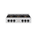ZLINE Autograph Edition 36 in. Classic Gas Rangetop with 6 Burner DuoPro™ Cooktop in Stainless Steel and Matte Black Accents, Open Box-Good Condition