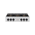 ZLINE Autograph Edition 36 in. Classic Gas Rangetop with 6 Burner DuoPro™ Cooktop in Stainless Steel and Matte Black Accents, Open Box-Great Condition
