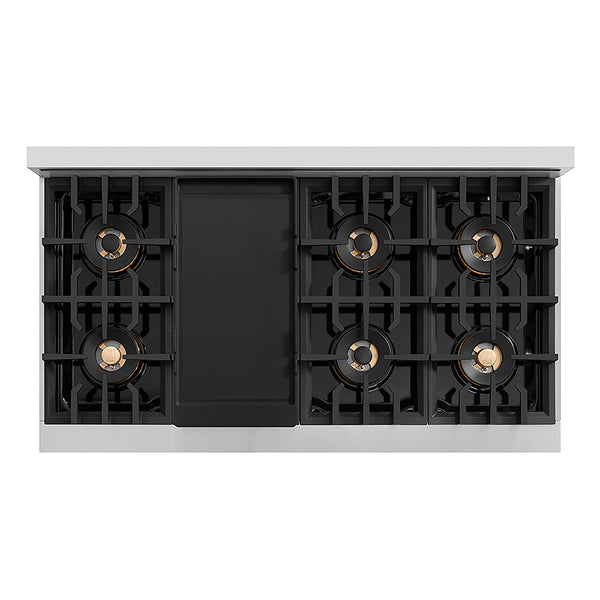 ZLINE Autograph Edition 48 in. Classic Gas Rangetop with 8 Burner DuoPro™ Cooktop in Stainless Steel and Matte Black Accents, Open Box-Great Condition