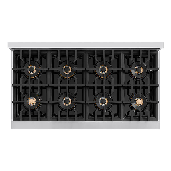 ZLINE Autograph Edition 48 in. Classic Gas Rangetop with 8 Burner DuoPro™ Cooktop in Stainless Steel and Matte Black Accents, Open Box-Great Condition