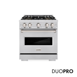ZLINE 30 in. 4.2 cu. ft. Classic Gas Range with 4 Burner DuoPro™ Cooktop and Convection Gas Oven in Stainless Steel (PCGR30)