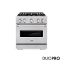 ZLINE 30 in. 4.2 cu. ft. Classic Gas Range with 4 Burner DuoPro™ Cooktop and Convection Gas Oven in Stainless Steel, Open Box-Good Condition