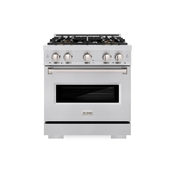 ZLINE 30 in. 4.2 cu. ft. Classic Gas Range with 4 Burner DuoPro™ Cooktop and Convection Gas Oven in Stainless Steel (PCGR30)