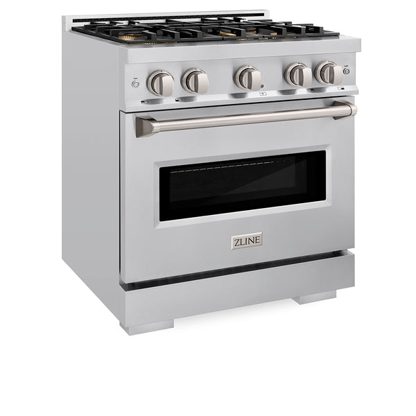 ZLINE 30 in. 4.2 cu. ft. Classic Gas Range with 4 Burner DuoPro™ Cooktop and Convection Gas Oven in Stainless Steel (PCGR30)