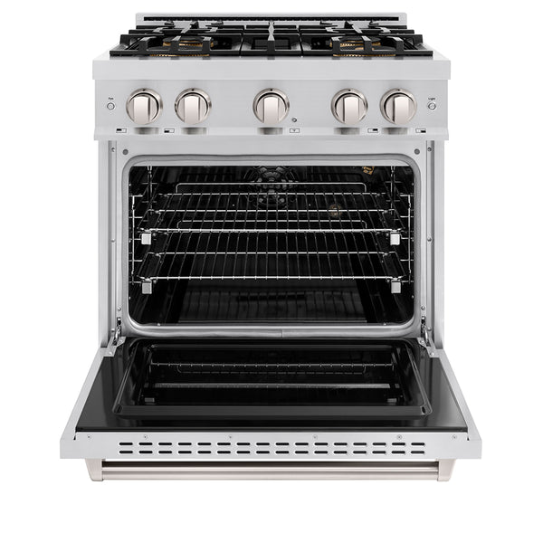 ZLINE 30 in. 4.2 cu. ft. Classic Gas Range with 4 Burner DuoPro™ Cooktop and Convection Gas Oven in Stainless Steel (PCGR30)