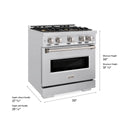 ZLINE 30 in. 4.2 cu. ft. Classic Gas Range with 4 Burner DuoPro™ Cooktop and Convection Gas Oven in Stainless Steel (PCGR30)