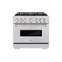 ZLINE 36 in. 5.2 cu. ft. Classic Gas Range with 6 Burner DuoPro™ Cooktop and Convection Gas Oven in Stainless Steel, Open Box-Good Condition