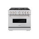 ZLINE 36 in. 5.2 cu. ft. Classic Gas Range with 6 Burner DuoPro™ Cooktop and Convection Gas Oven in Stainless Steel (PCGR36)