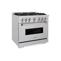 ZLINE 36 in. 5.2 cu. ft. Classic Gas Range with 6 Burner DuoPro™ Cooktop and Convection Gas Oven in Stainless Steel (PCGR36)