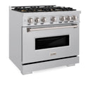ZLINE 36 in. 5.2 cu. ft. Classic Gas Range with 6 Burner DuoPro™ Cooktop and Convection Gas Oven in Stainless Steel, Open Box-Good Condition
